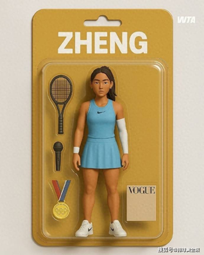 WTA太粗心！郑钦文官方手办出现明显错误，3物件诠释场外多元形象